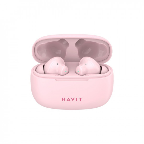 Havit Wireless Earbuds (TW967 Pro) with Microphone, Bluetooth 5.3, True Wireless Stereo, Type C, 300mAh Pink