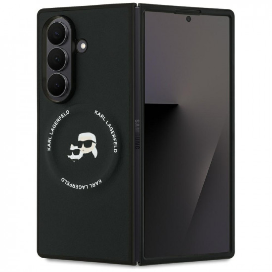 Karl Lagerfeld Hardcase Leather MagSafe (KLHMZFD7PSMLRKCK) Samsung Galaxy Z Fold7 Karl&Chaoupette Heads