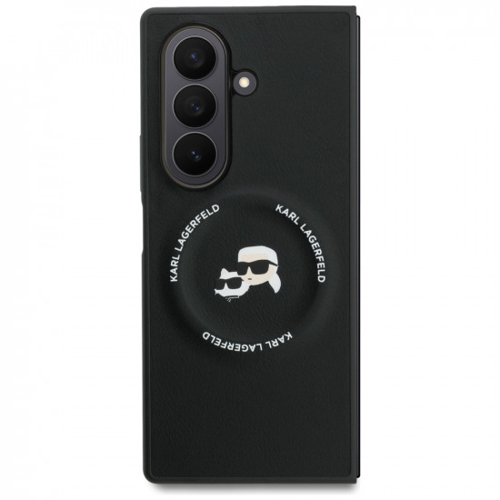 Karl Lagerfeld Hardcase Leather MagSafe (KLHMZFD7PSMLRKCK) Samsung Galaxy Z Fold7 Karl&Chaoupette Heads