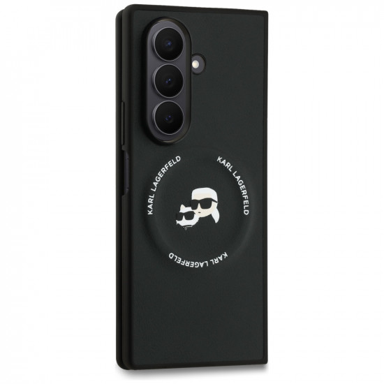 Karl Lagerfeld Hardcase Leather MagSafe (KLHMZFD7PSMLRKCK) Samsung Galaxy Z Fold7 Karl&Chaoupette Heads
