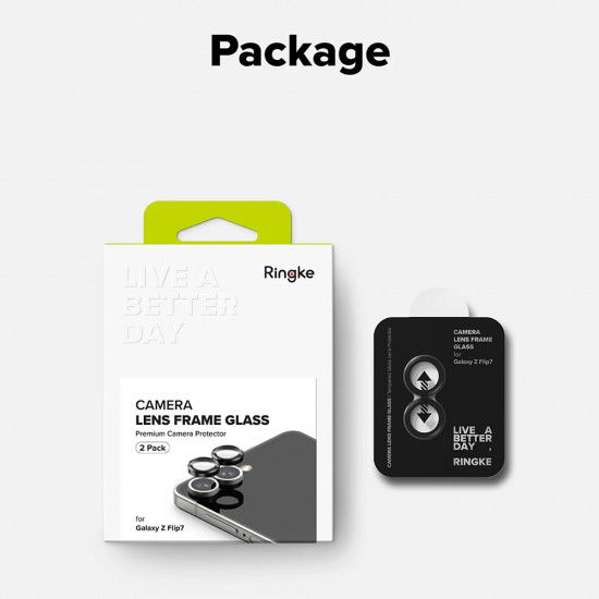 Ringke Camera Lens Frame Glass Samsung Galaxy Z Flip7 Black