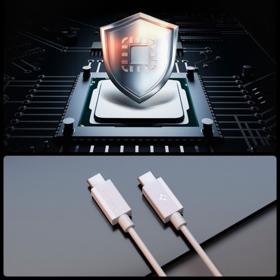 Spigen Data Cable Essential (EB6020CC) Fast Charging, 2x Type C, 60W, 480Mbps, 2m White
