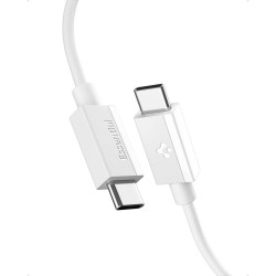 Spigen Data Cable Essential (EB6010CC) Fast Charging, 2x Type C, 60W, 480Mbps, 1m White