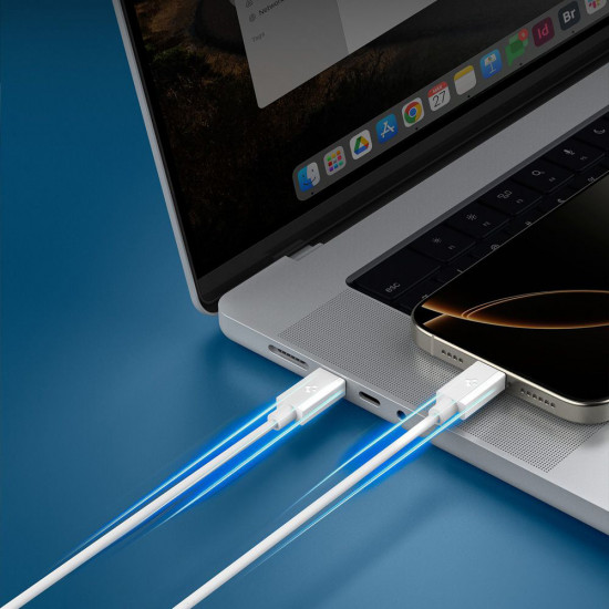 Spigen Data Cable Essential (EB6010CC) Fast Charging, 2x Type C, 60W, 480Mbps, 1m White