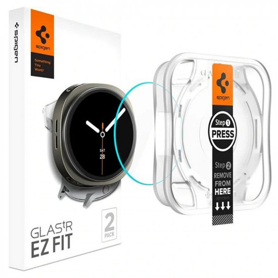 Spigen Glas.tR EZ Fit (2 pack) Samsung Galaxy Watch8 44mm Clear
