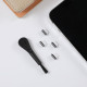 Techsuit (4 pack) Dust Plug PortShieldX (AD1) Type C Port Cover, Aluminum/Silicone, for Daily Defense, with Brush Black