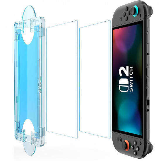 Techsuit (2 pack) Premium Tempered Glass SwitchAura with Applicator (NS1) for Nintendo Switch 2, 9H Resistant Clear