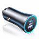 Techsuit Premium Car Charger RescueVolt (C3) with Metal Window Breaker, Fast Charge, USB QC18W, USB C PD30W, 5V/3A Grey