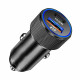 Techsuit Premium Car Charger VoltDuo (C2) with LED Light, USB QC 3.0, Type C PD30W, 5V/3A, ABS, Metal Black