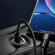Techsuit Premium Car Charger NanoVolt (C5) Mini Design, Fast Charge, Type C PD30W, 3A, Pull Ring, Aluminium Alloy Black