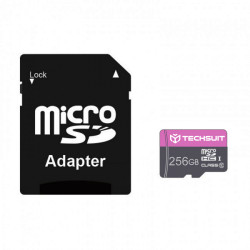 Techsuit Memory Card THCM27 (THCM27256) with Adapter, MicroSDHC, Class 10, 256GB Purple
