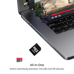 Techsuit Memory Card THCM27 (THCM27256) with Adapter, MicroSDHC, Class 10, 256GB Purple