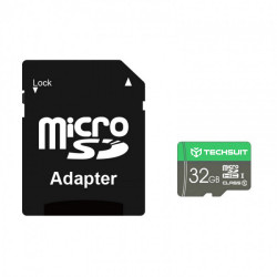 Techsuit Memory Card THCM11 (THCM11832) with Adapter, MicroSDHC, Class 10, 32GB Green