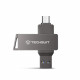 Techsuit Memory Stick THSM20 (THSM20064) Dual Interface USB 3.0, Type C 64GB, High Speed FlashDrive Grey