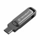 Techsuit Memory Stick THSM34 (THSM348128) Dual Interface USB 3.2, Type C, FlashDrive, 128GB, 25M/s, 100M/s Tarnish