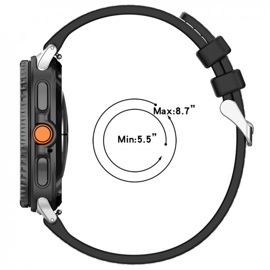 Techsuit Watchband (W051) Samsung Galaxy Watch8 40mm/Watch8 44mm/Watch8 Classic Black