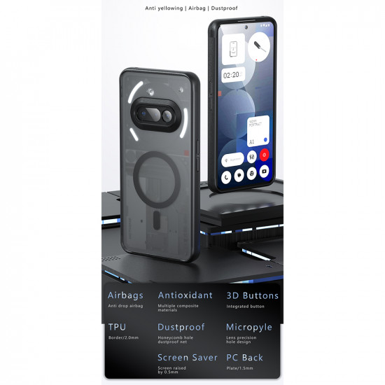 Techsuit PureFrost MagSafe Nothing Phone (3a) Frosted Black