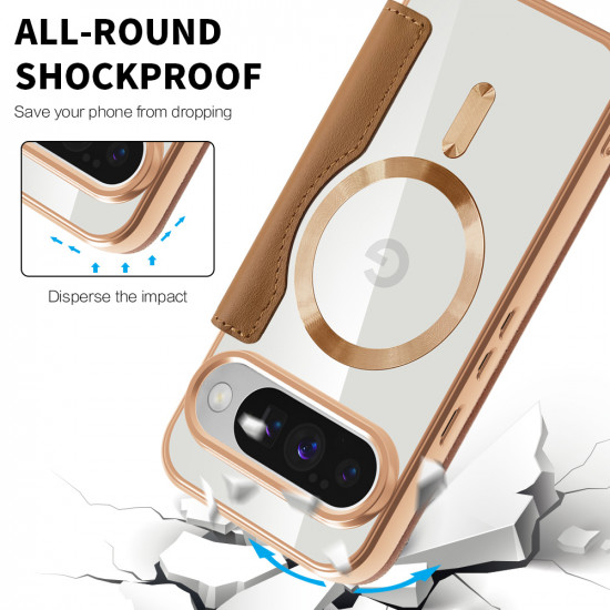 Techsuit SmartMag Book Case Google Pixel 10 Pro XL Brown