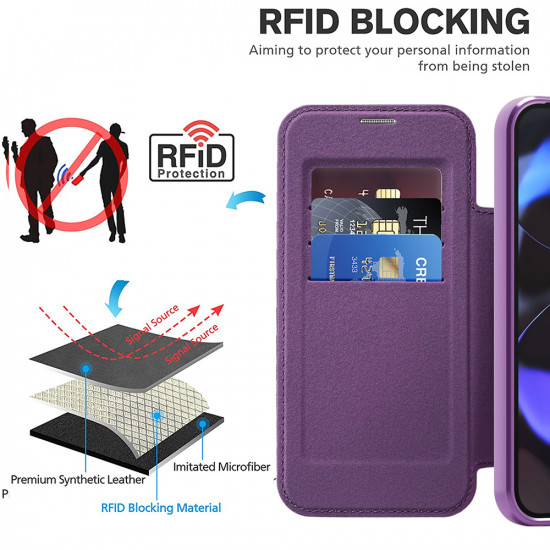 Techsuit SmartMag Book Case Google Pixel 10 Pro XL Purple