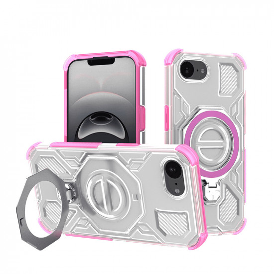 Techsuit Carbon Shield PRO iPhone 16e Pink Transparent