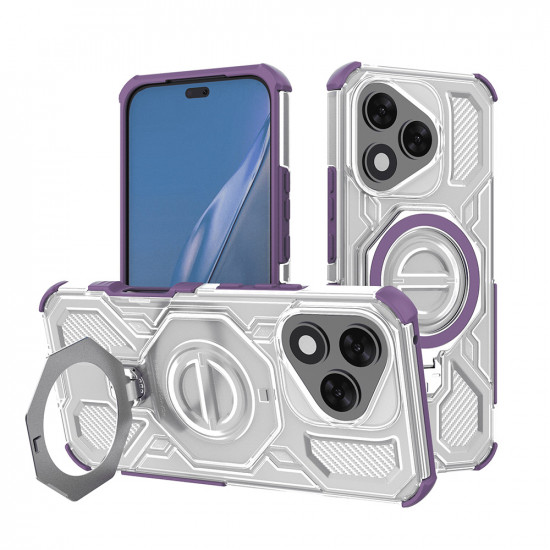 Techsuit Carbon Shield PRO Honor 400 Lite Purple Transparent