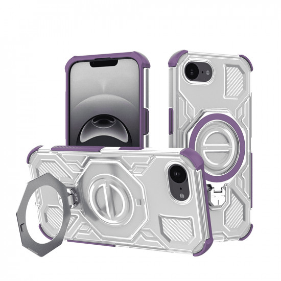Techsuit Carbon Shield PRO iPhone 16e Purple Transparent