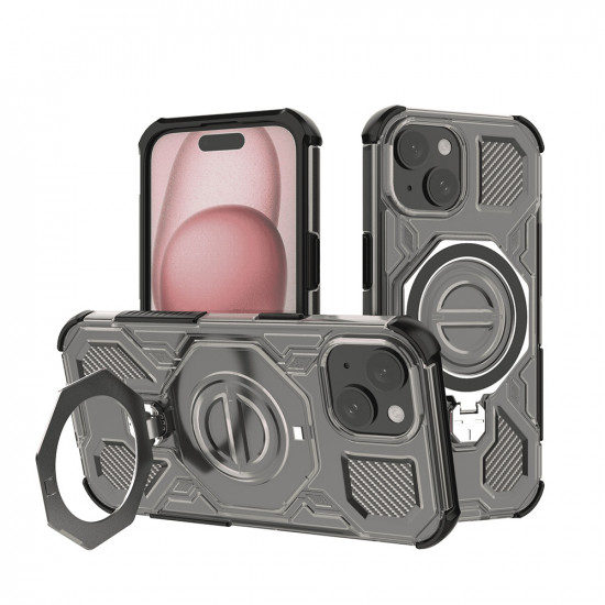 Techsuit Carbon Shield PRO iPhone 15 Smoke Black