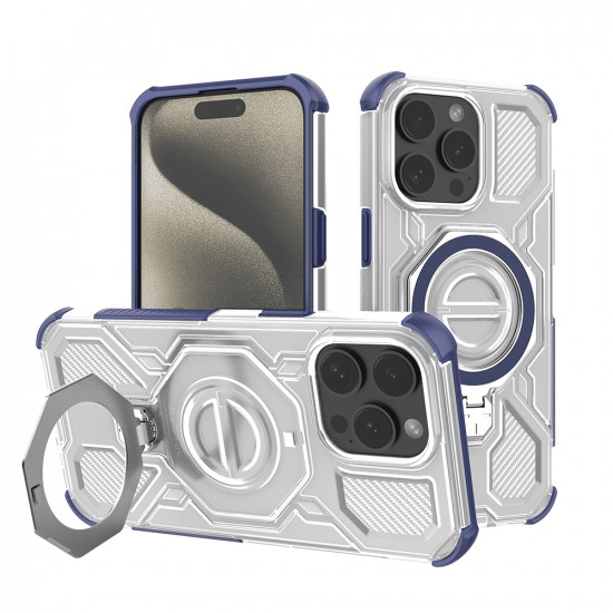 Techsuit Carbon Shield PRO iPhone 15 Pro Max Blue Transparent