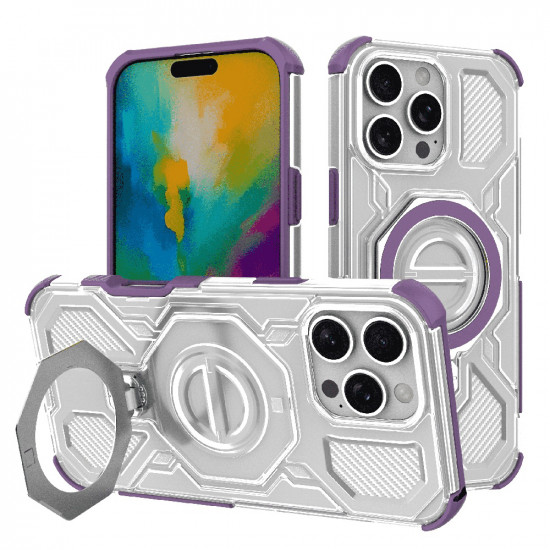 Techsuit Carbon Shield PRO iPhone 16 Pro Purple Transparent