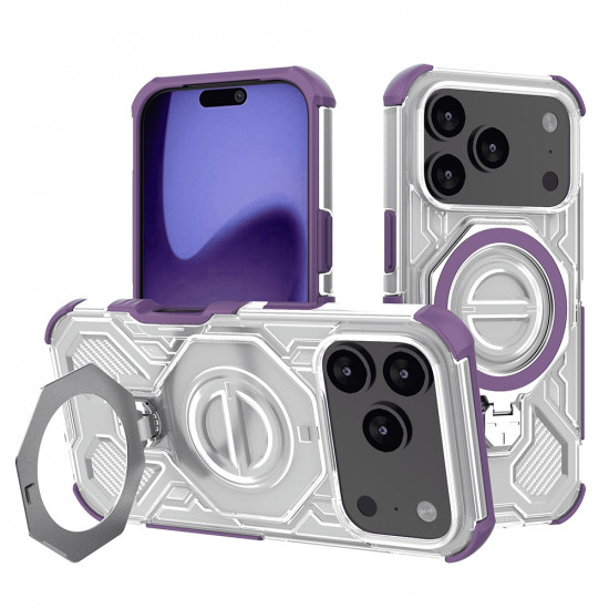Techsuit Carbon Shield PRO iPhone 17 Pro Purple Transparent