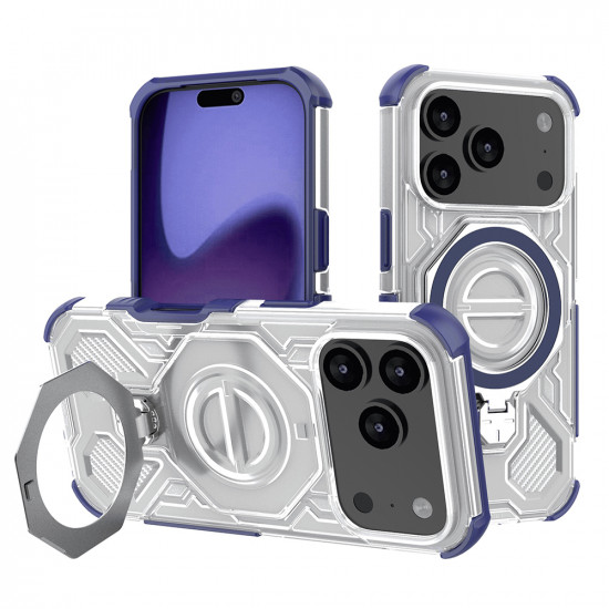 Techsuit Carbon Shield PRO iPhone 17 Pro Blue Transparent