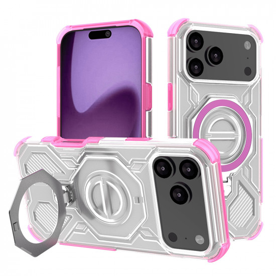 Techsuit Carbon Shield PRO iPhone 17 Pro Max Pink Transparent