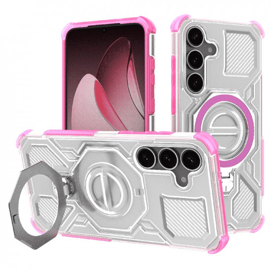 Techsuit Carbon Shield PRO Samsung Galaxy S25 Pink Transparent