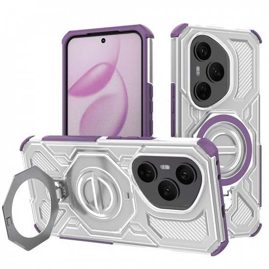Techsuit Carbon Shield PRO Honor 400 Pro Purple Transparent