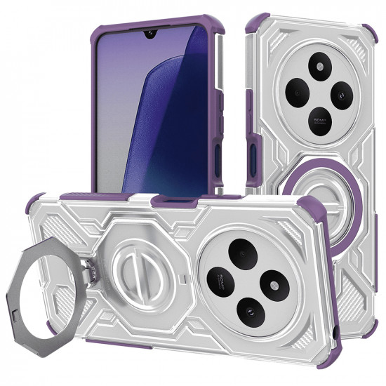 Techsuit Carbon Shield PRO Xiaomi Redmi 14C / Poco C75 Purple Transparent