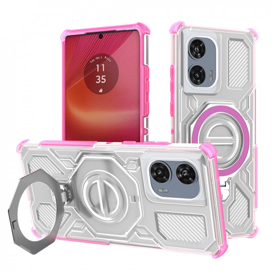 Techsuit Carbon Shield PRO Motorola Edge 50 Fusion Pink Transparent