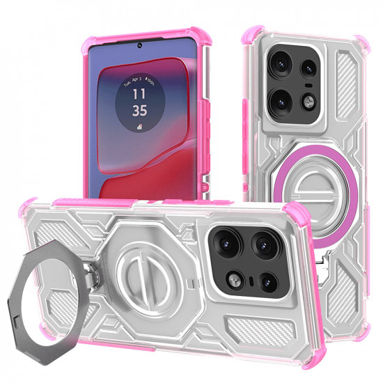 Techsuit Carbon Shield PRO Motorola Edge 50 Pro Pink Transparent Techsuit Carbon Shield PRO Motorola Edge 50 Pro Pink Transparent