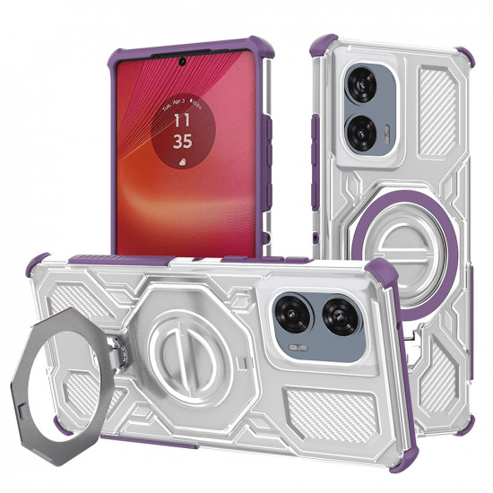 Techsuit Carbon Shield PRO Motorola Edge 50 Fusion Purple Transparent