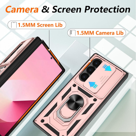 Techsuit CamShield Series Samsung Galaxy Z Fold7 Rose Gold
