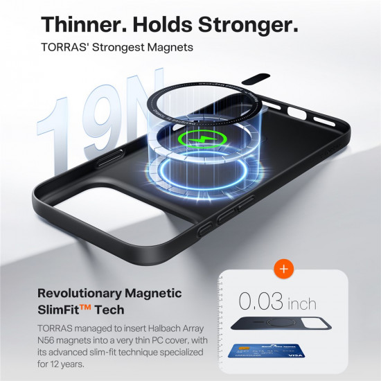 Torras SlimFit MagSafe Series iPhone 17 Pro Black