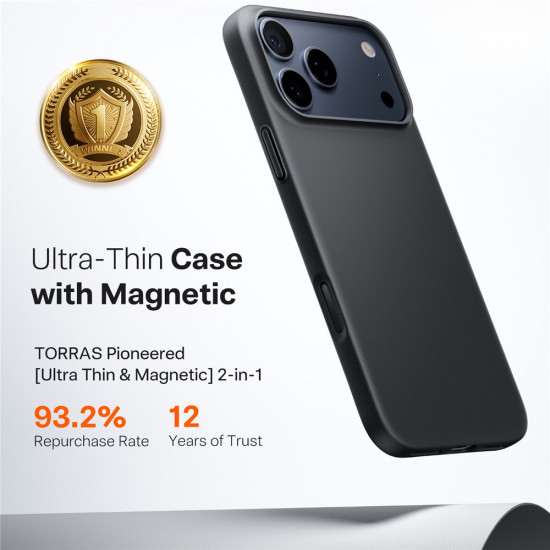 Torras SlimFit MagSafe Series iPhone 17 Pro Black