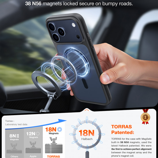 Torras Guardian Magnetic Series iPhone 17 Pro Black