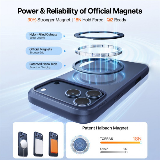 Torras Ostand Pro MagSafe Series iPhone 17 Pro Max Navy Blue