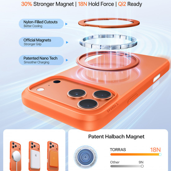 Torras Ostand Pro MagSafe Series iPhone 17 Pro Max Orange