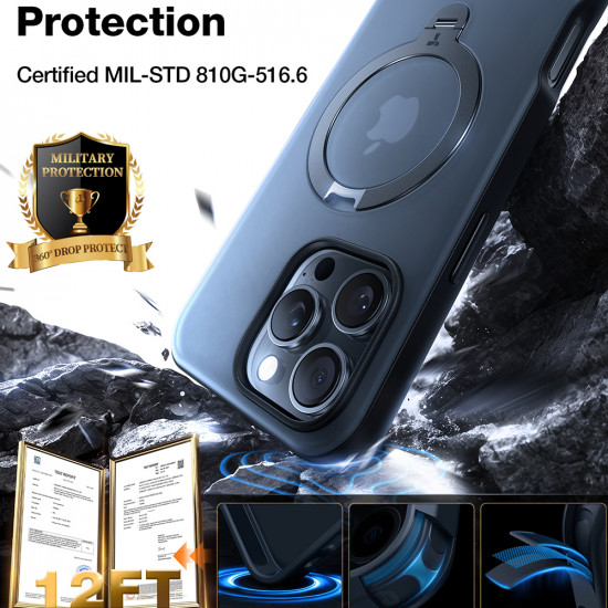 Torras Ostand Spin MagSafe Series iPhone 17 Pro Navy Blue