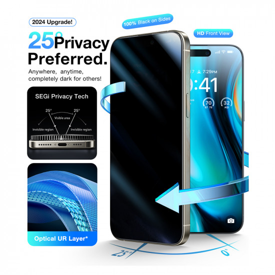 Torras GlassGo Install Master Privacy iPhone 17 Pro Black