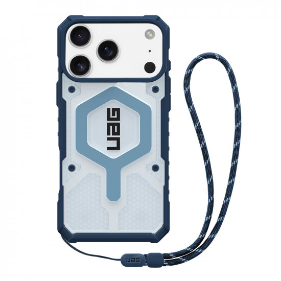 UAG Pathfinder Clear MagSafe iPhone 17 Pro Blues Lanyard