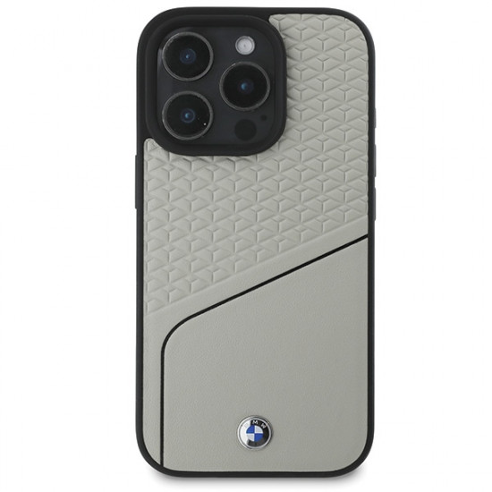 BMW BMHMP16L23RDCLG iPhone 16 Pro 6.3" gray hardcase Sign Leather Textured and Line MagSafe