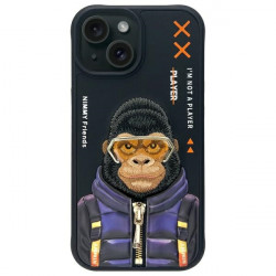 Nimmy Case iPhone 15 6.1" black Cool&amp;Cute 2.0 Monkey