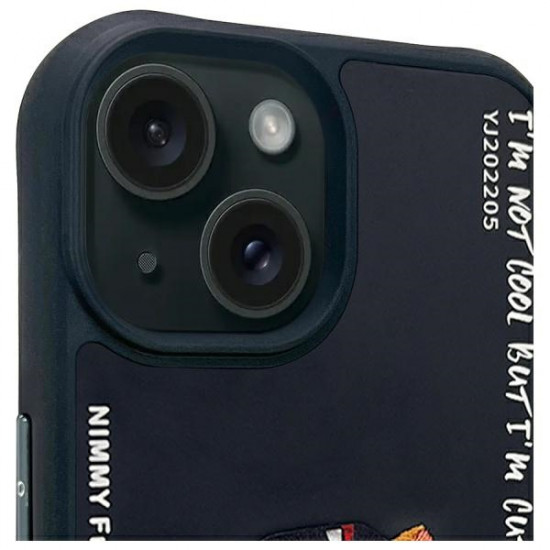 Nimmy case iPhone 15 6.1" black/black Glasses Cool Cat